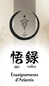 Symbole symétrique de la marque, sous-symbole triangulaire sur mer, kanjis Go et Roku, enseignement des maîtres